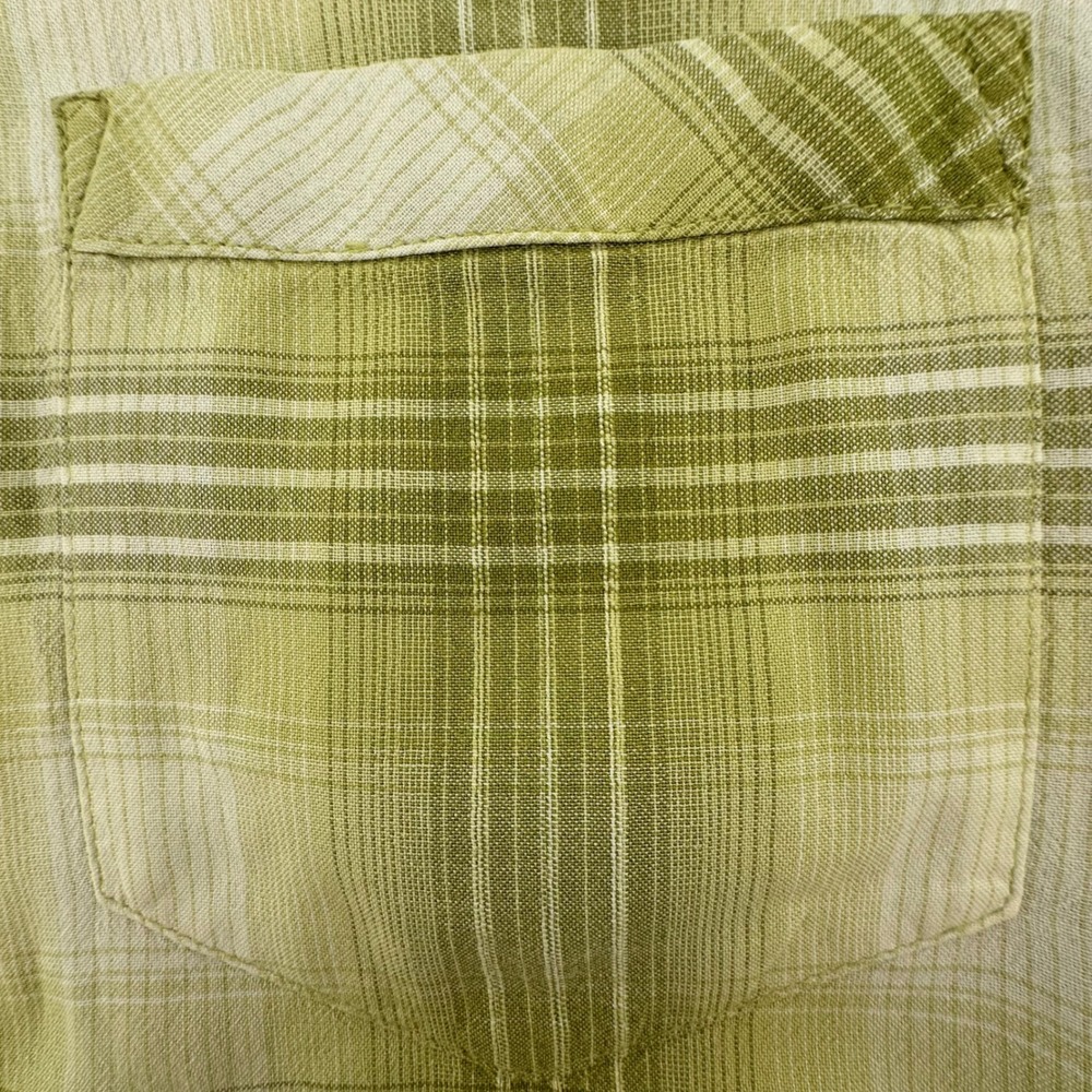 Horny Toad Mens Medium Organic Cotton Short Sleeve Plaid Button Up Shirt Green - Picture 4 of 10